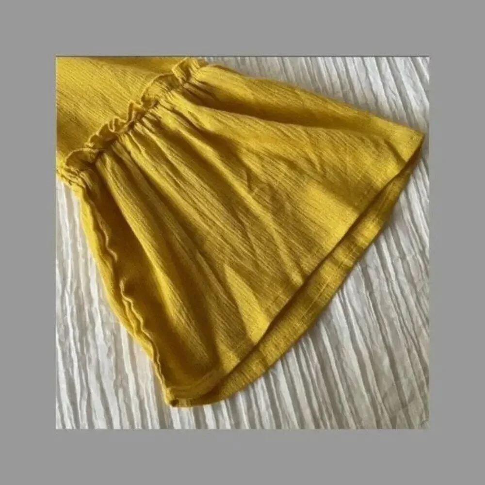Hazel Embroidered Beach Cover Up Tunic Bell Sleeve Yellow Rayon Women's M NWT